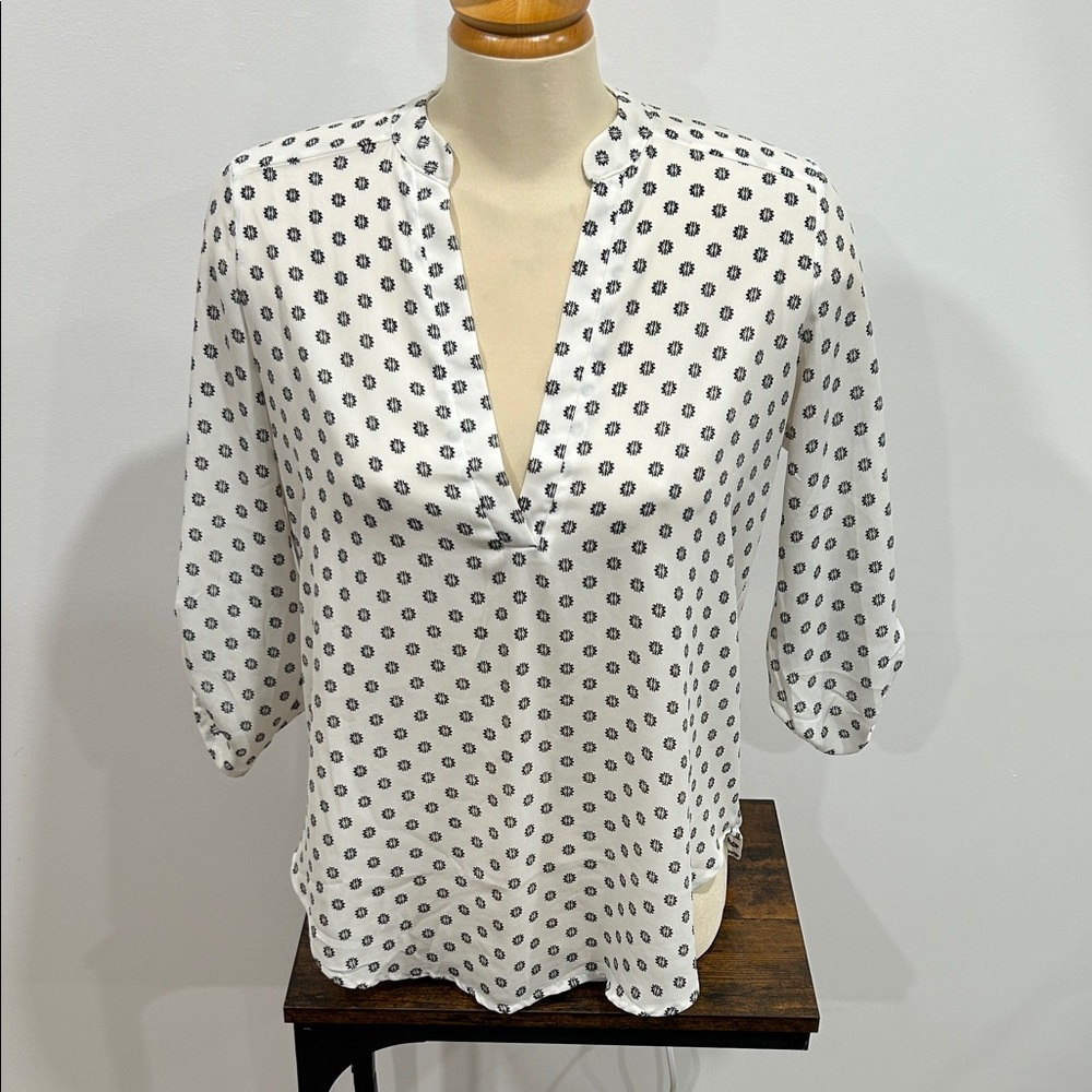 Lush Black and White patterned Blouse